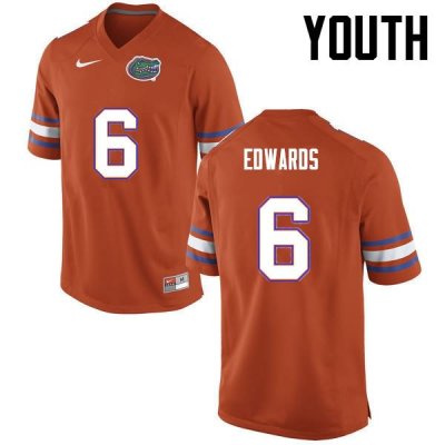 Youth Florida Gators #6 Brian Edwards NCAA Nike Orange Authentic Stitched College Football Jersey GGS5362UK